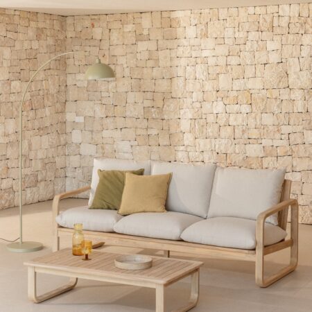 Set da giardino con divano 3 posti e tavolino in legno di acacia di Dunein