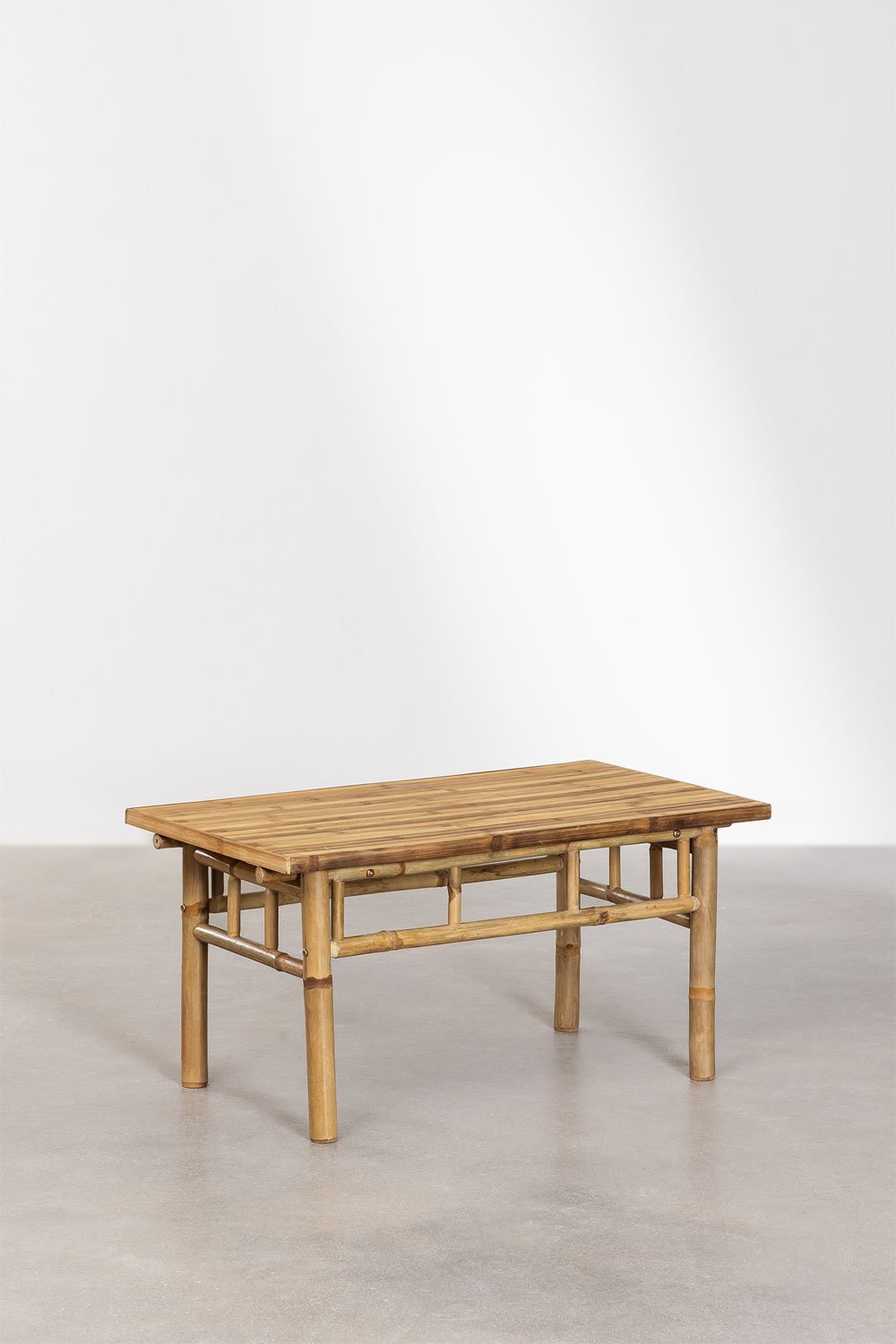 Set da giardino con divano 2 posti e tavolino (90x50 cm) in bambù Livayna