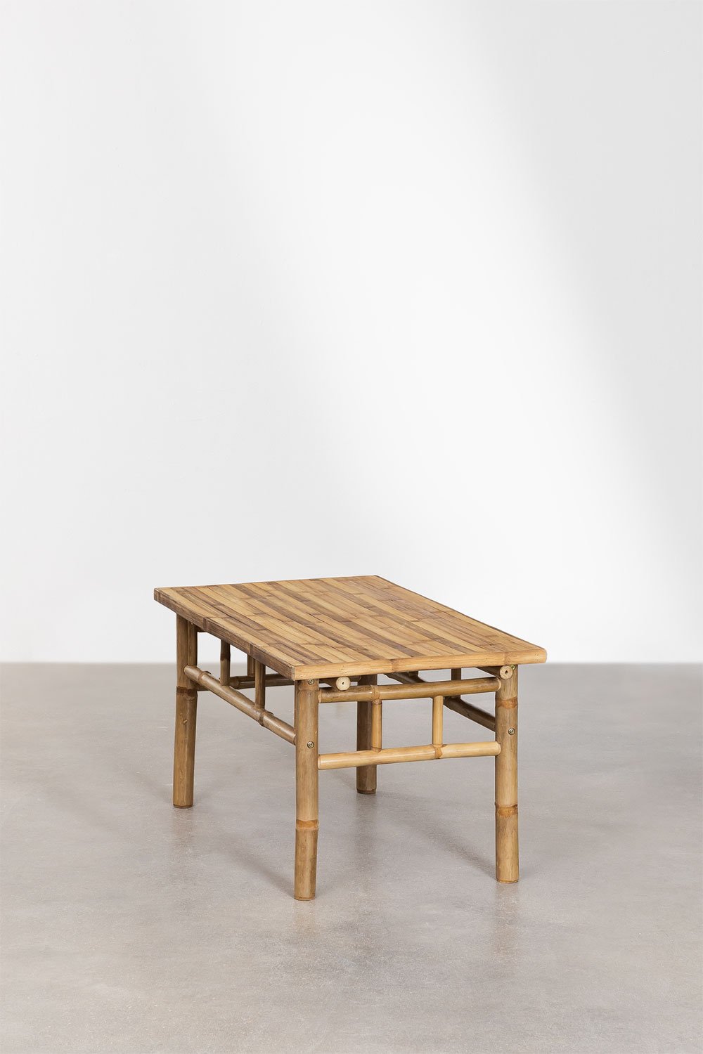 Set da giardino con divano 2 posti e tavolino (90x50 cm) in bambù Livayna