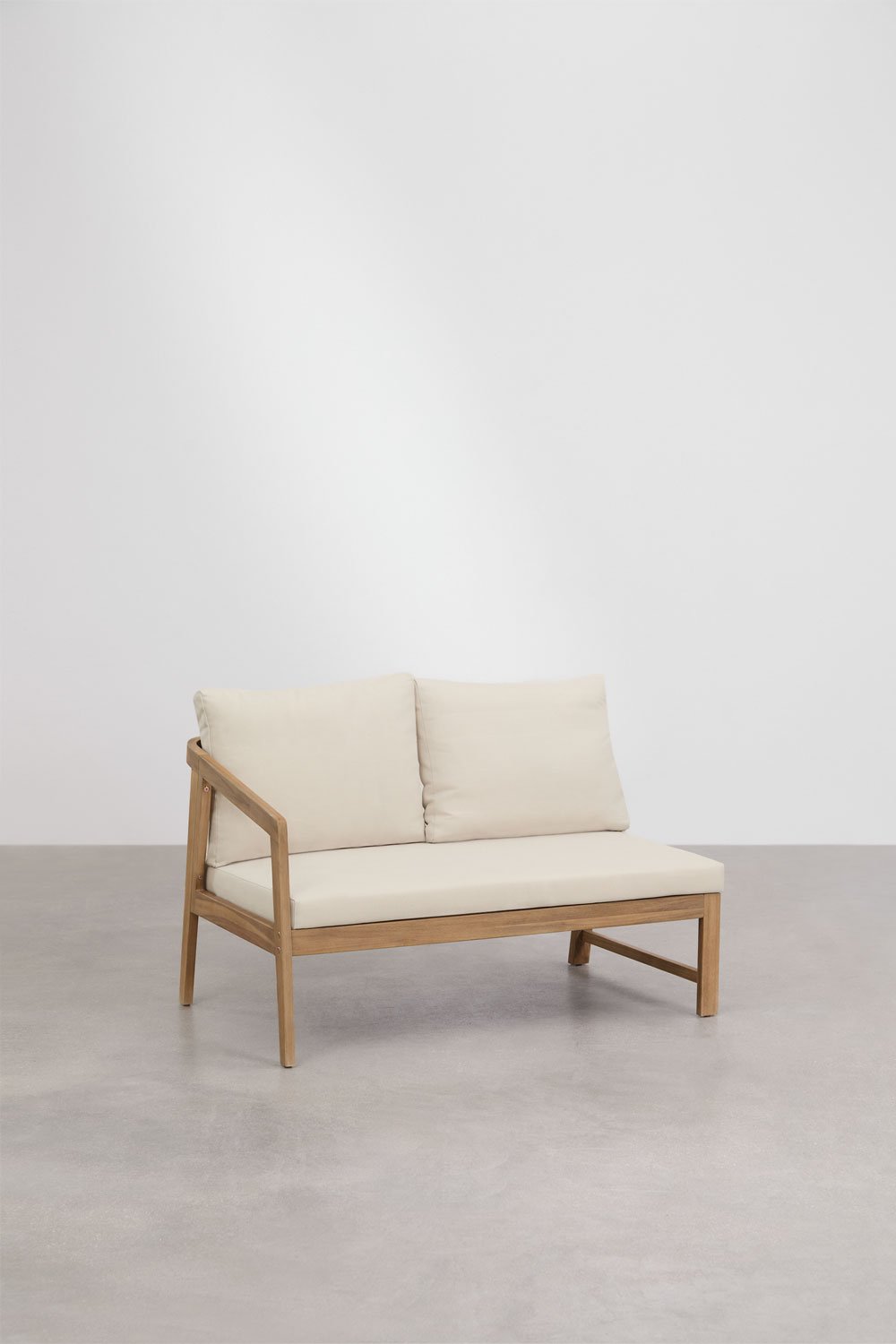 Set da giardino con divano angolare e tavolino in legno di acacia Kaela