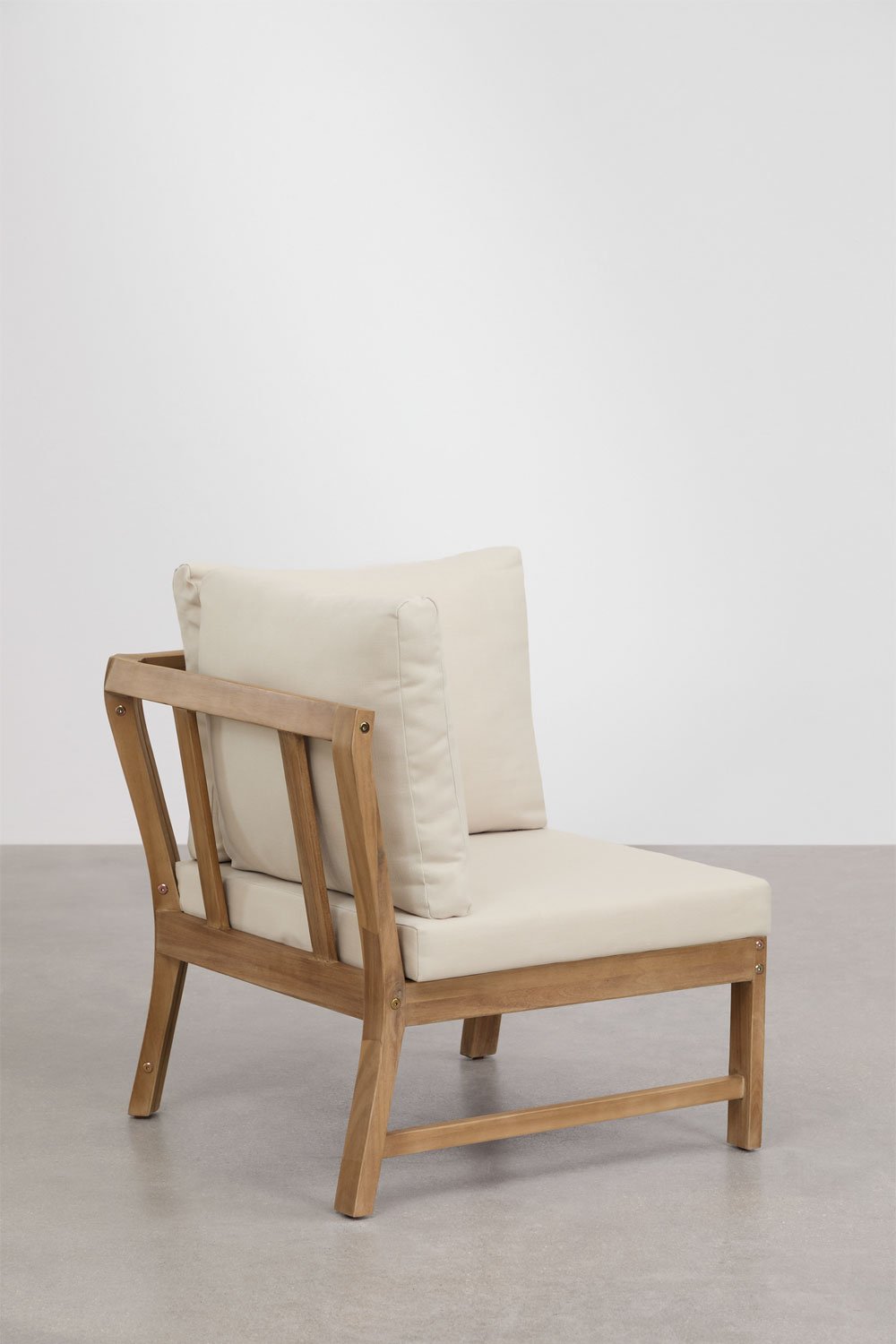 Set da giardino con divano angolare e tavolino in legno di acacia Kaela