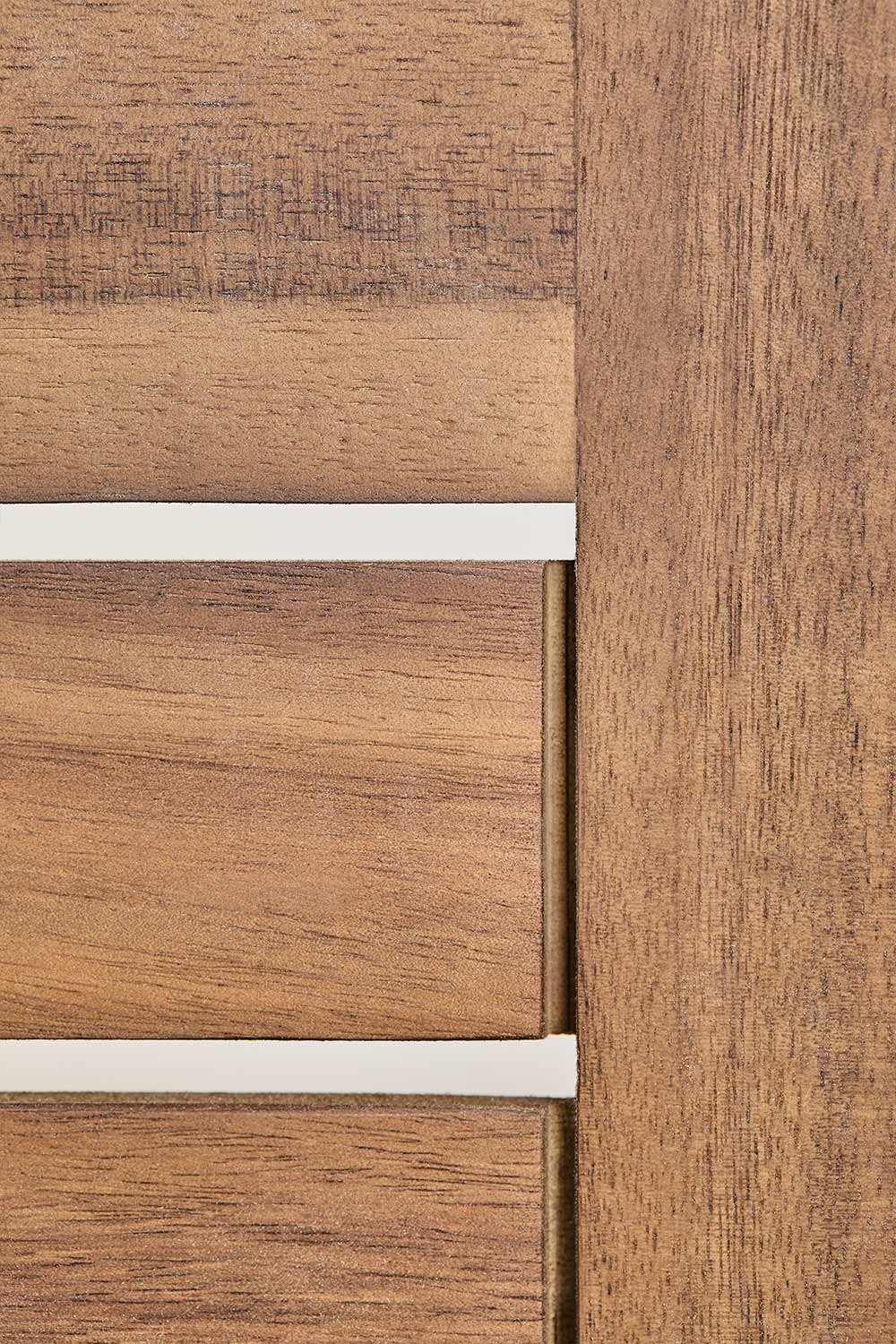 Set da giardino con divano componibile in 2 pezzi con braccioli e tavolino in legno di acacia Branson