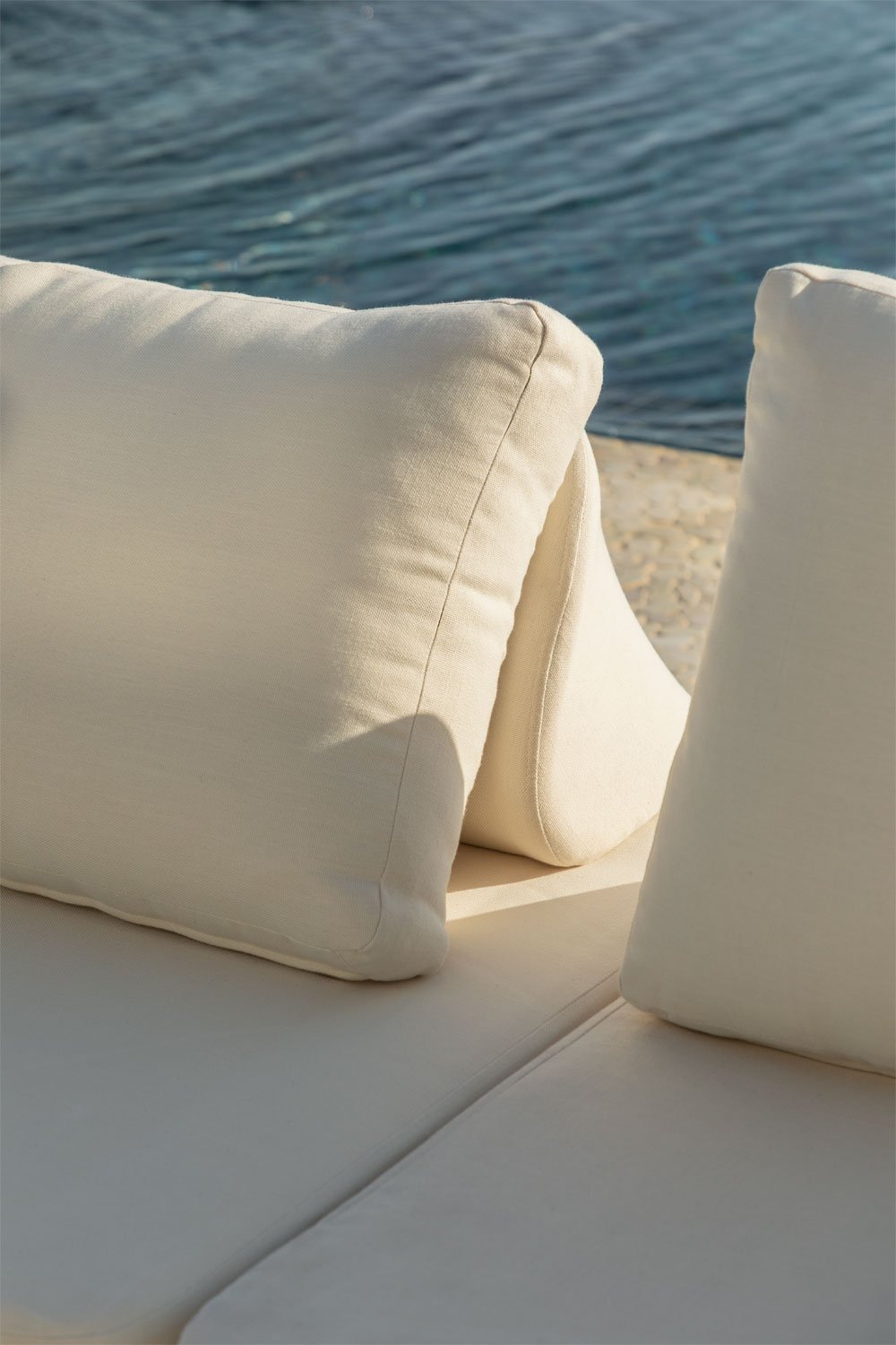 Set da giardino con divano modulare a 2 pezzi, tavolino, divano e tavolo da caffè 160x95 cm in acacia Portet