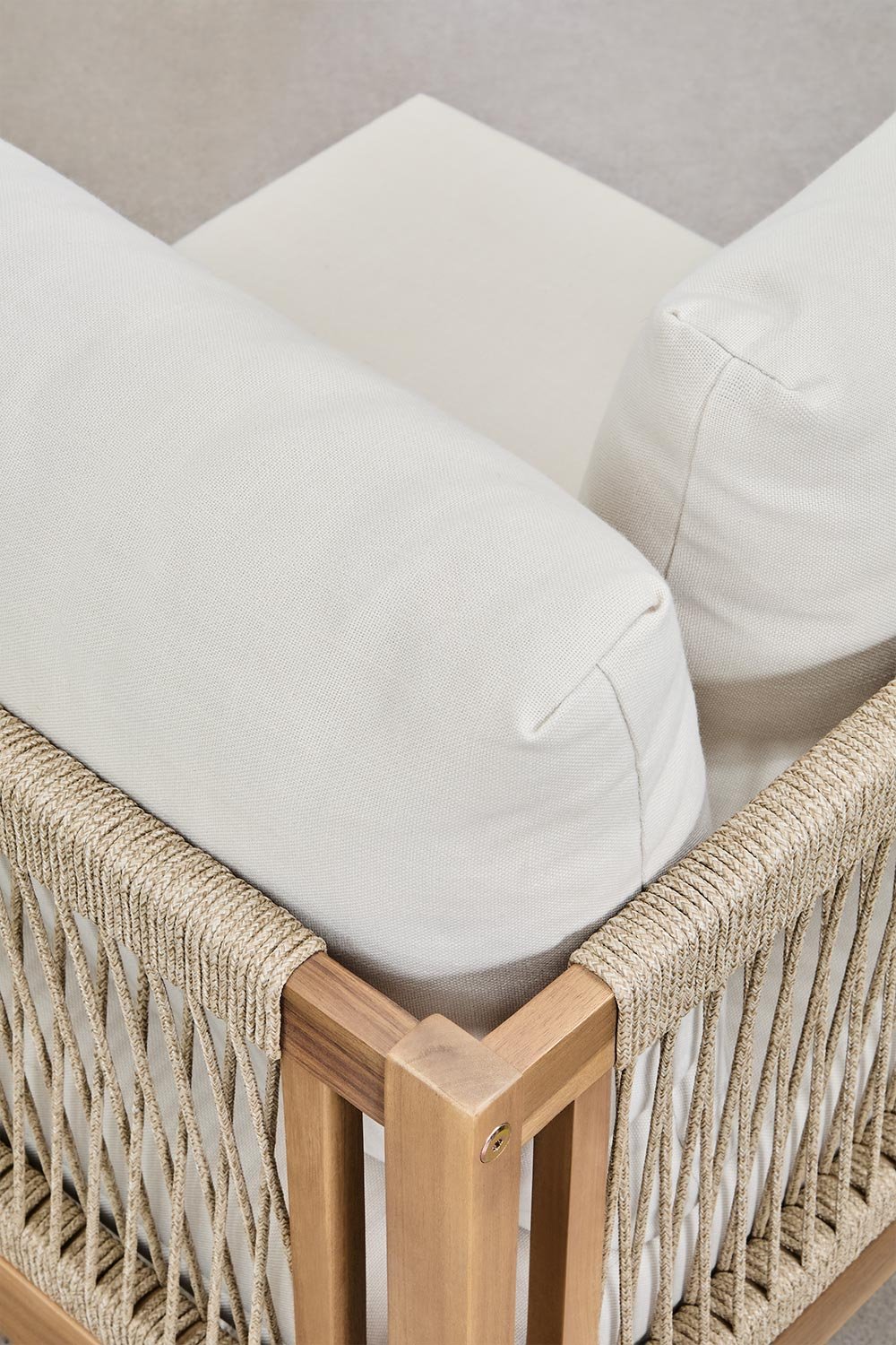 Set di divani modulari Branson in legno di acacia, 2 pezzi, con braccioli e 2 poltrone