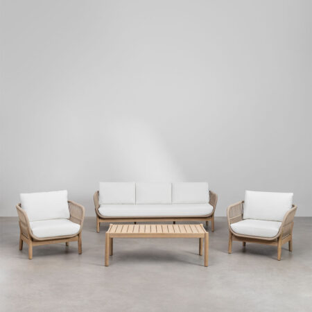 Set da Giardino in Alluminio e Legno di Acacia Karvia