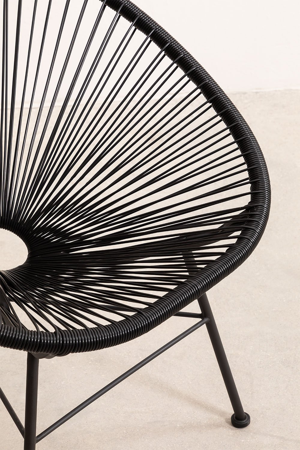 Set da giardino con 2 poltrone e tavolino in acciaio e vimini sintetico New Acapulco