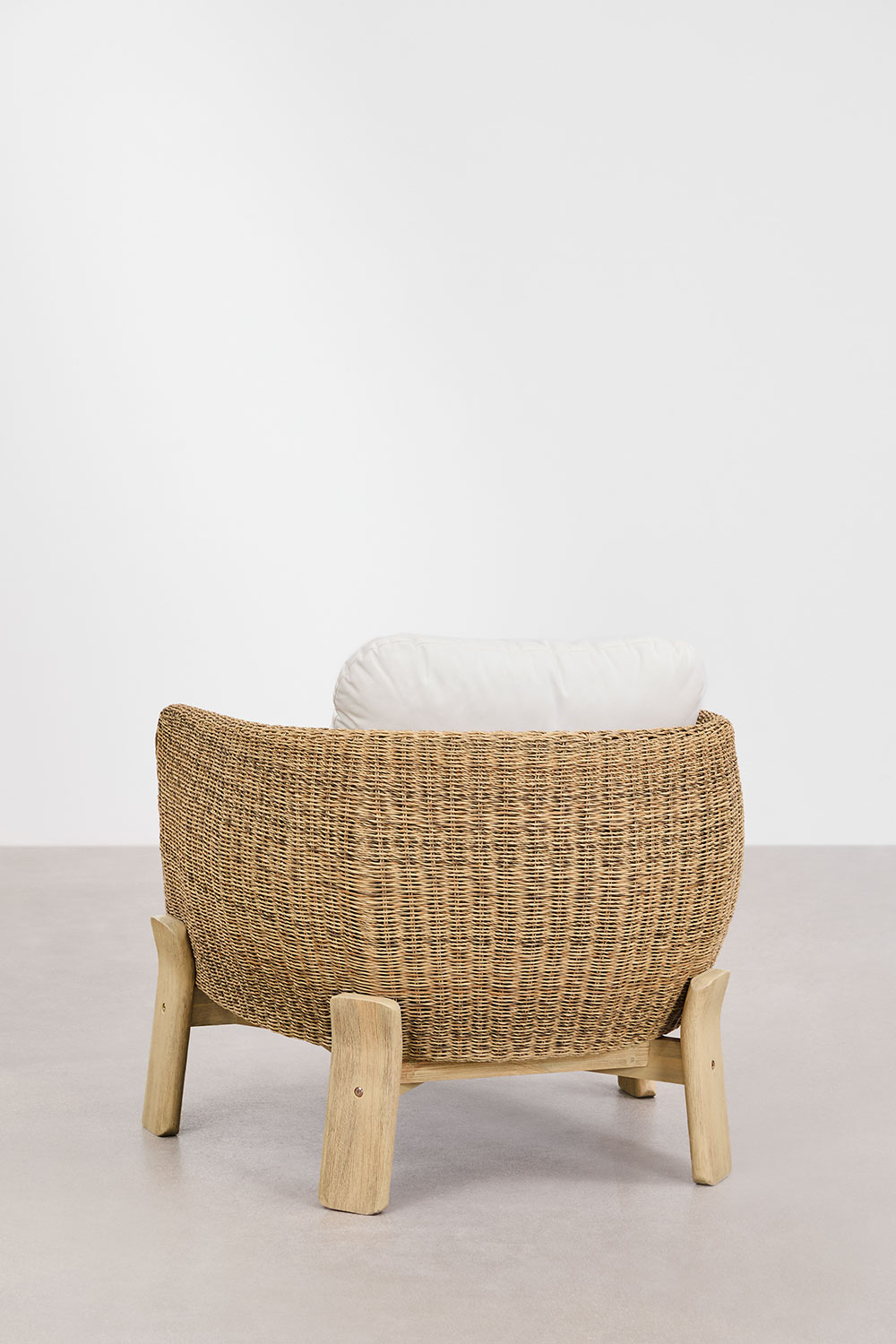 Set da giardino Leilan con divano 2 posti, 2 poltrone e tavolino in legno di acacia e rattan