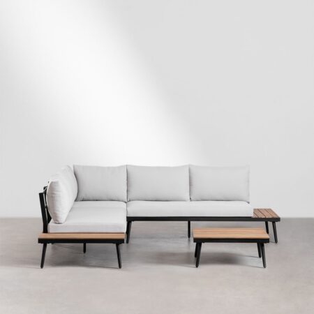 Set da giardino in alluminio e legno di acacia Kalen