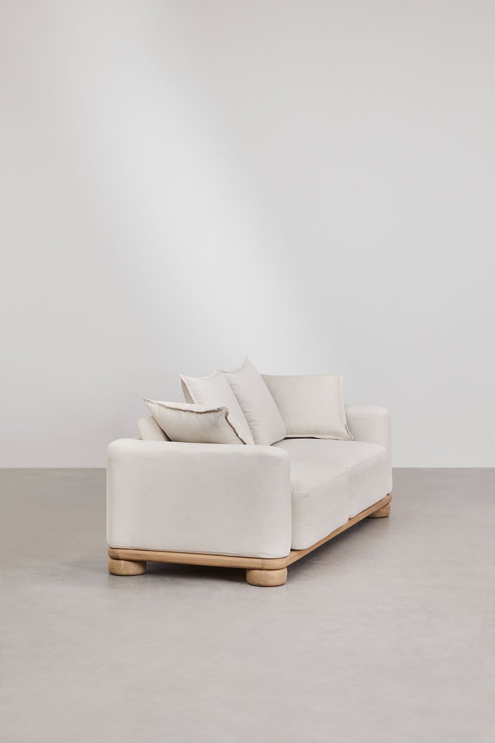 Set da salotto con divano a 2 posti e tavolino in legno di acacia 125x80 cm Ioanis