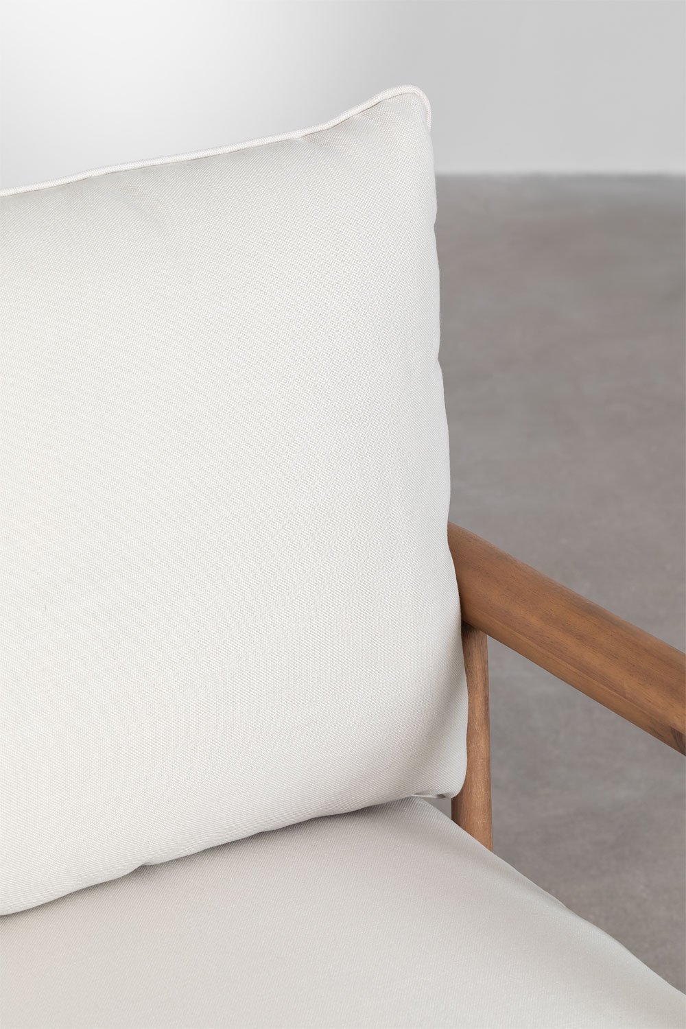 Set da salotto con divano a 3 posti e poltrona in legno di acacia Melvin