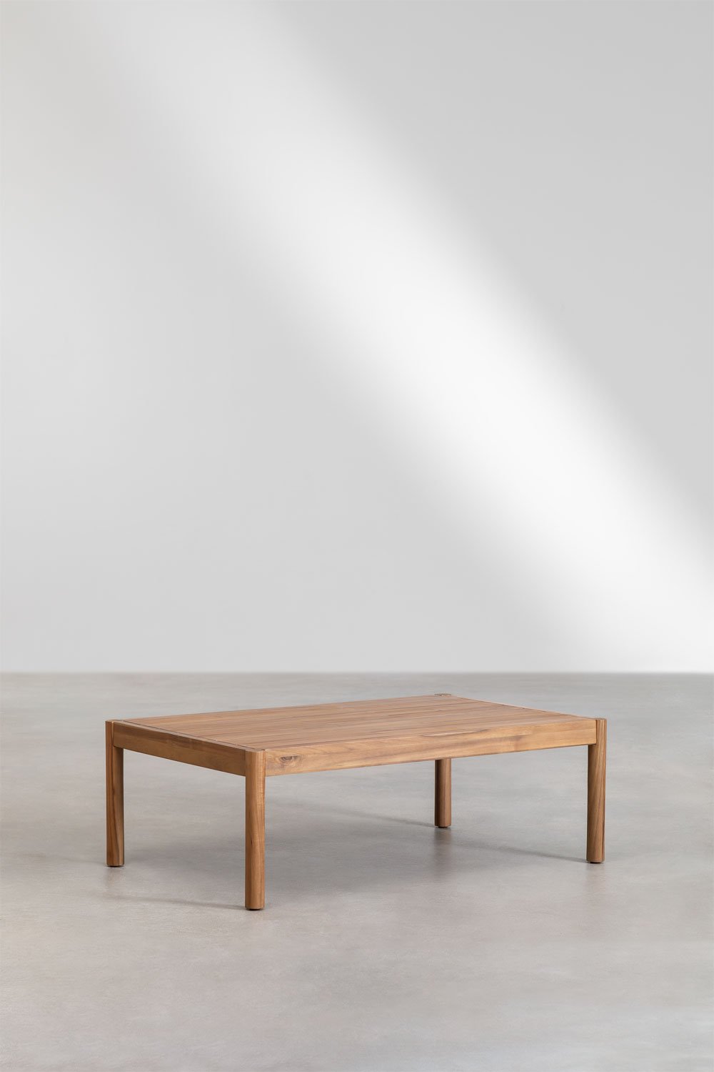 Set da salotto con divano a 3 posti e tavolino in legno di acacia Melvin