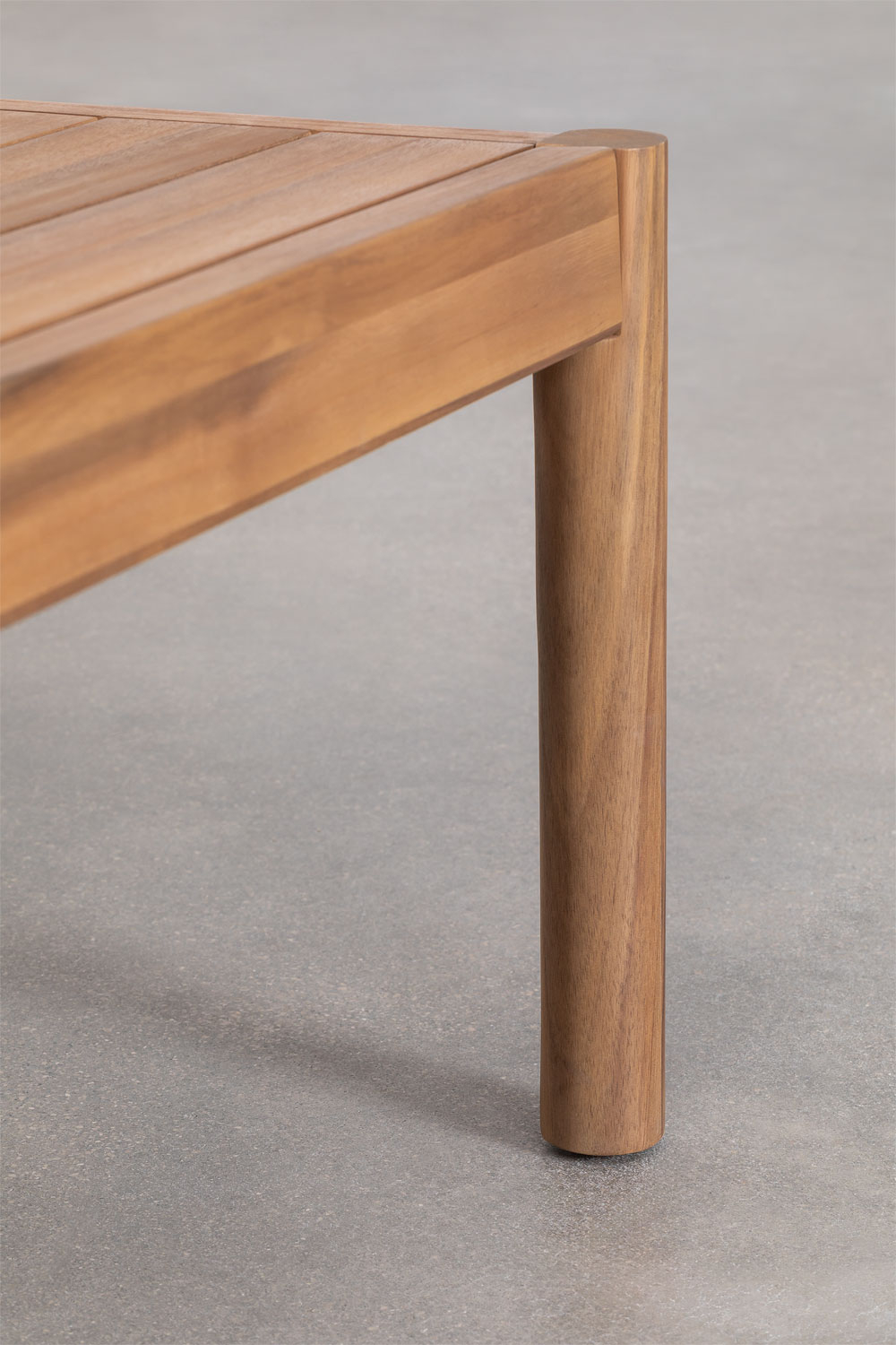 Set da salotto con divano a 3 posti e tavolino in legno di acacia Melvin