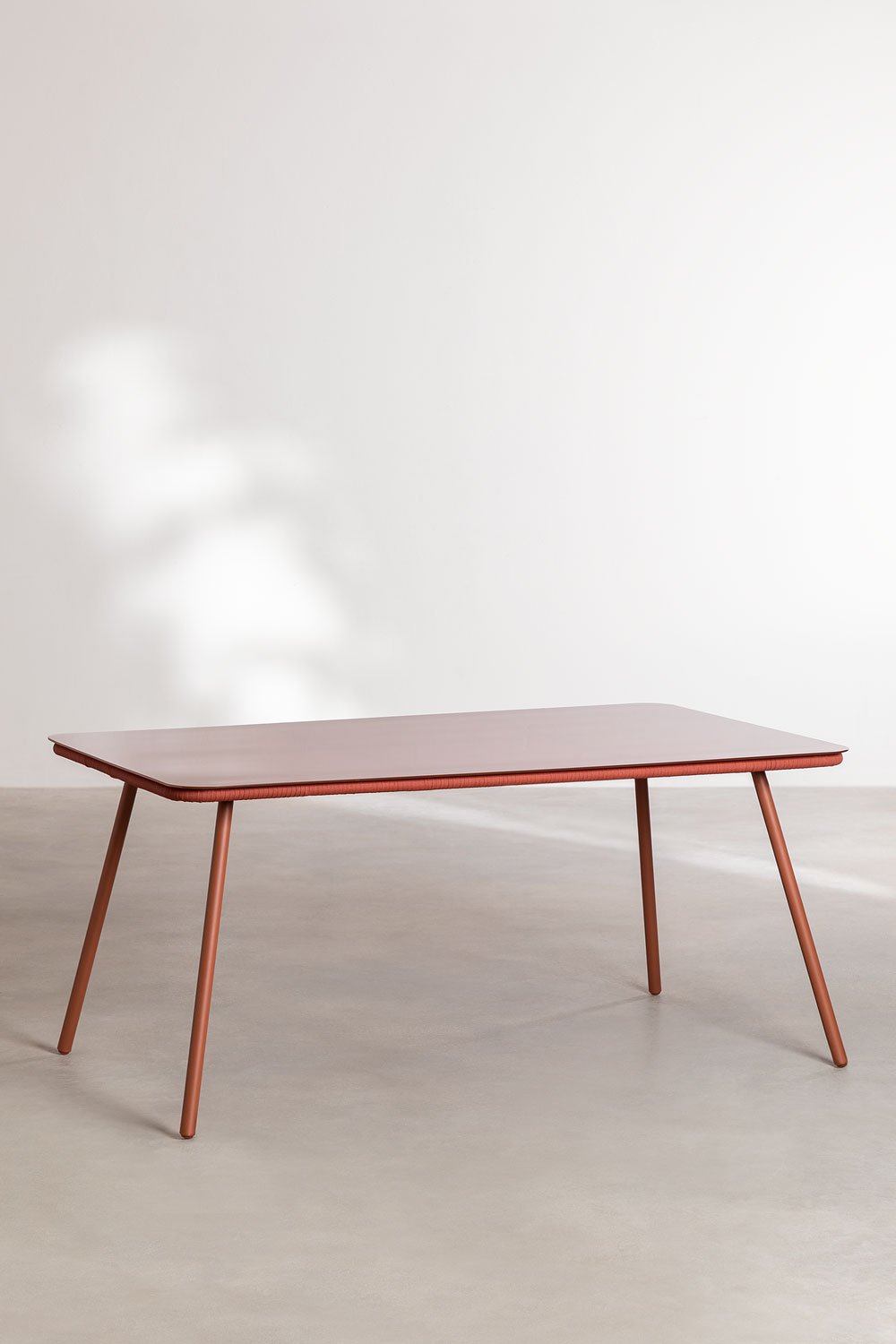 Set tavolo rettangolare 160 x 90 cm e 4 sedie da pranzo impilabili in alluminio Arhiza