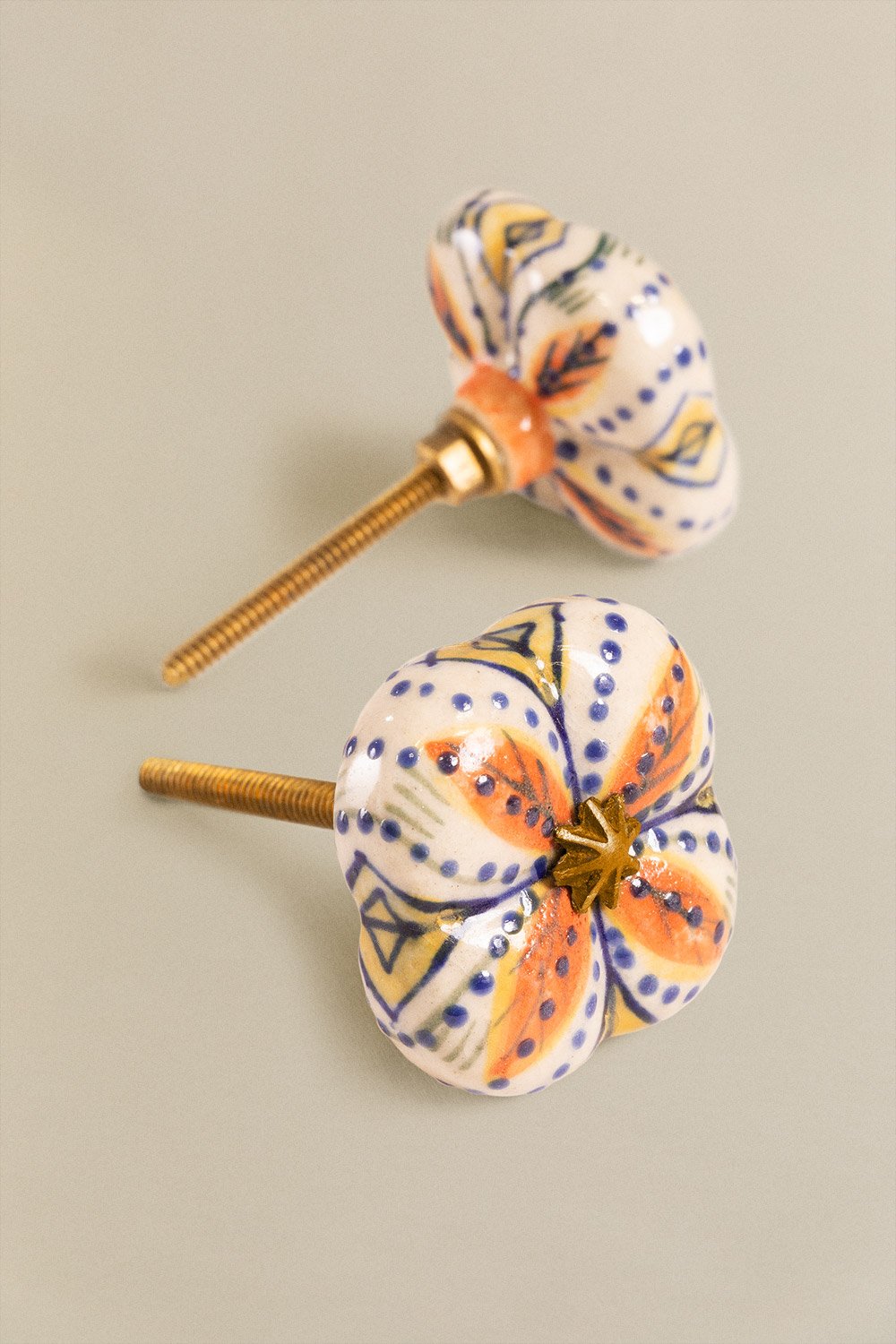 Set di 2 pomelli in Ceramica Flowe