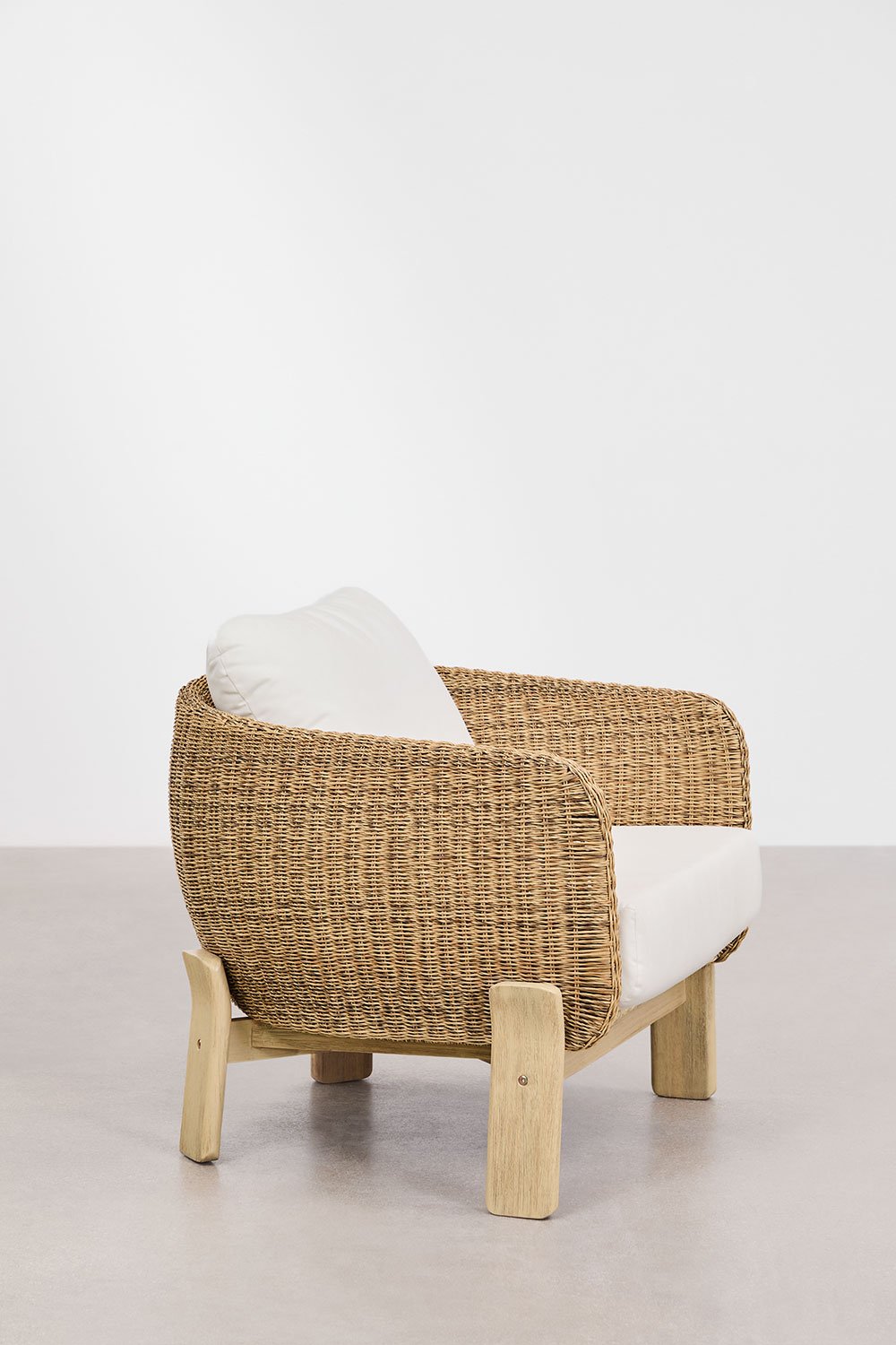 Confezione da 2 poltrone Leilan in legno di acacia e rattan sintetico