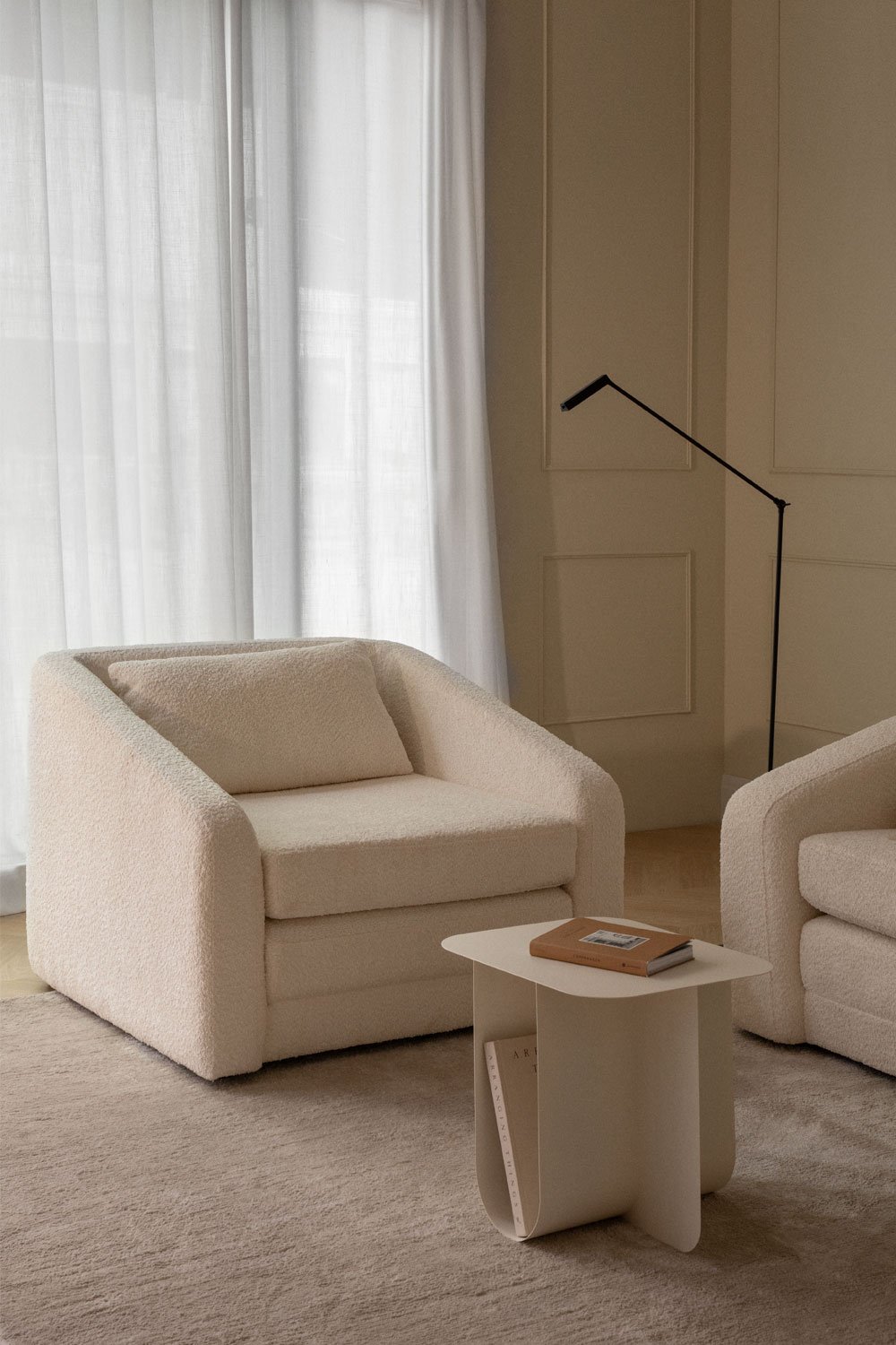 Set di 2 poltrone letto in tessuto bouclé Dalila