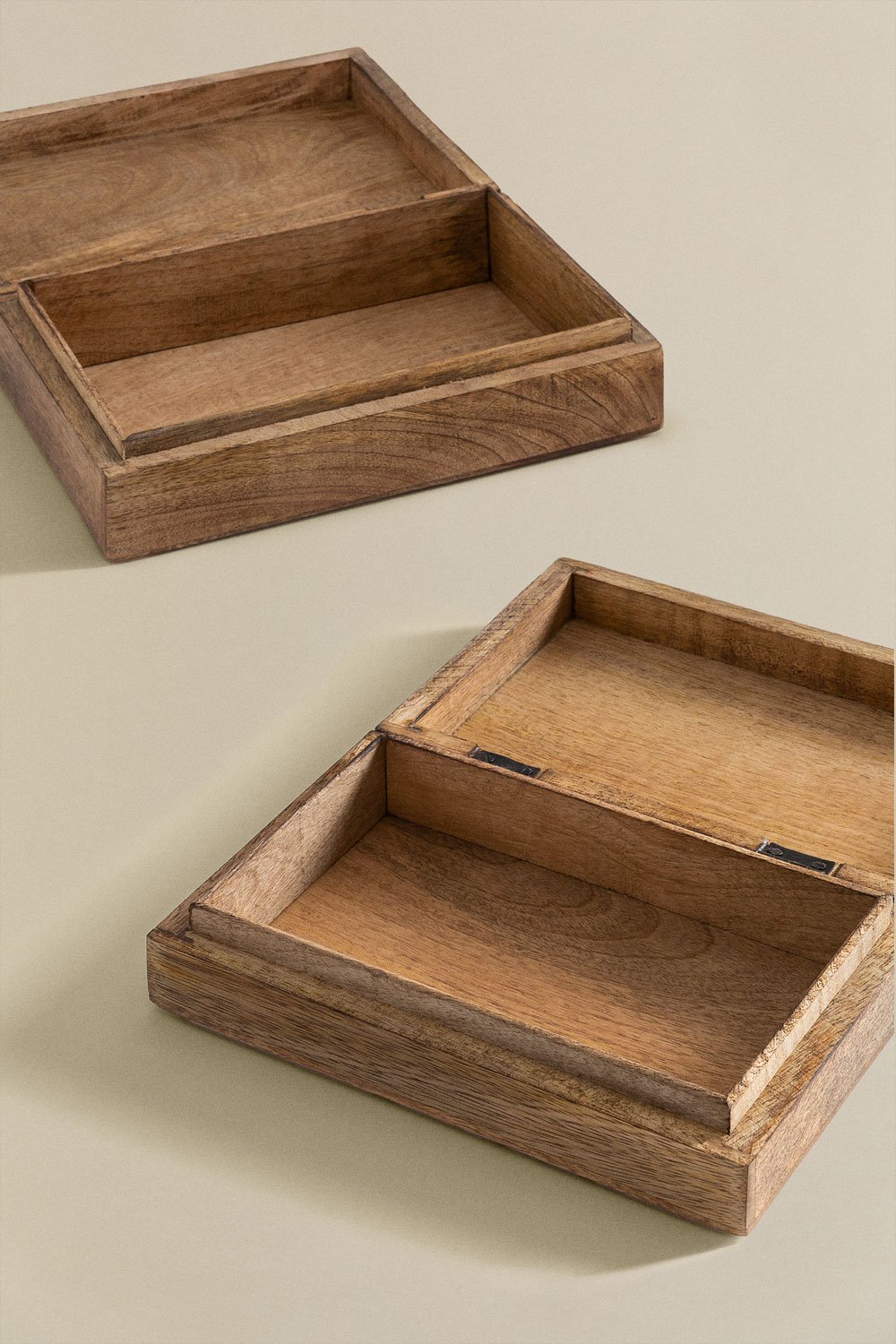 Set di 2 scatole portaoggetti Nanup in legno di mango