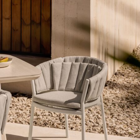 Set di 2 sedie da giardino con braccioli in alluminio e tessuto Roderise