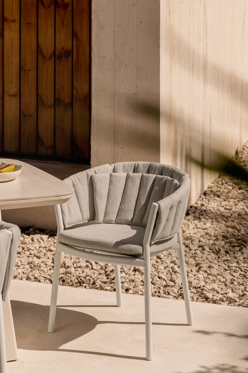 Set di 2 sedie da giardino con braccioli in alluminio e tessuto Roderise