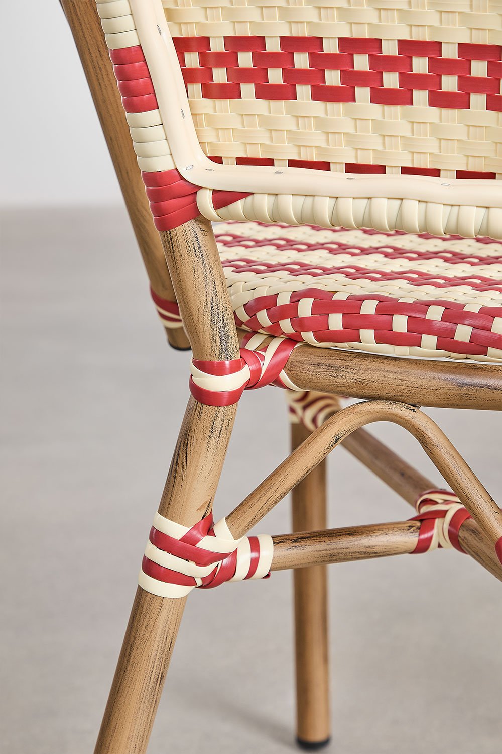 Set di 2 sedie da giardino impilabili in rattan sintetico e alluminio Solange Bistro