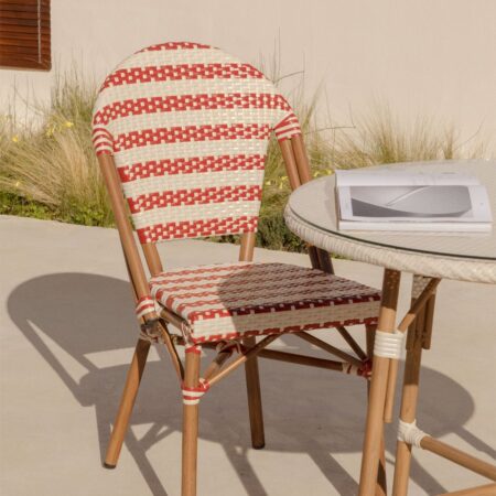 Set di 2 sedie da giardino impilabili in rattan sintetico e alluminio Solange Bistro