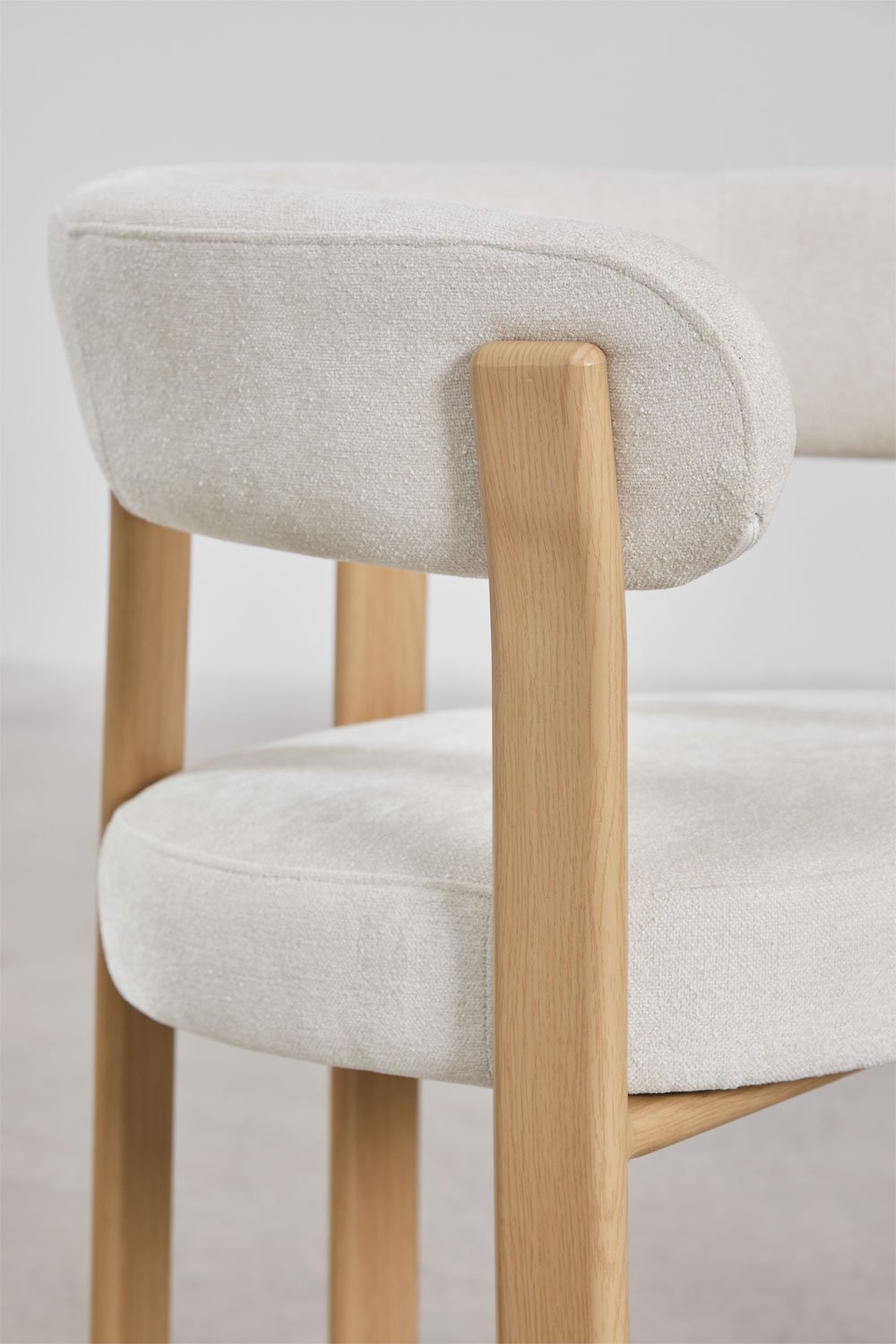Set di 2 sedie da pranzo con braccioli in tessuto chenille Jolie