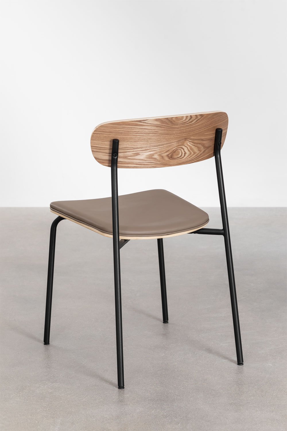 Set di 2 sedie da pranzo impilabili in ferro e legno Wilpier