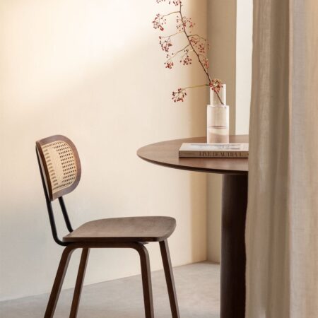 Set di 2 sedie da pranzo in legno e rattan Kaylia