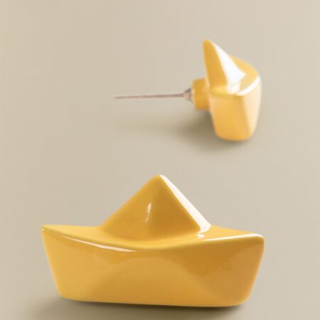Set di 2 pomelli in ceramica Barchetta di carta Kids