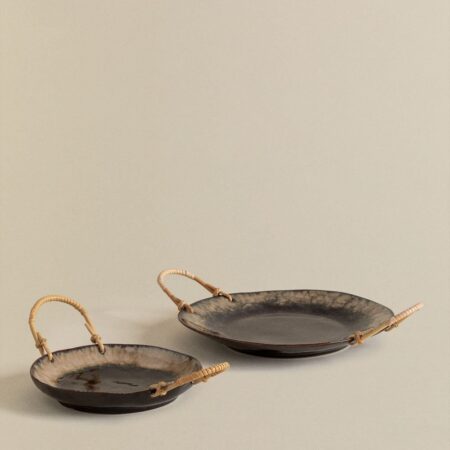 Set di 2 Vassoi Decorativi in Ceramica Zamar