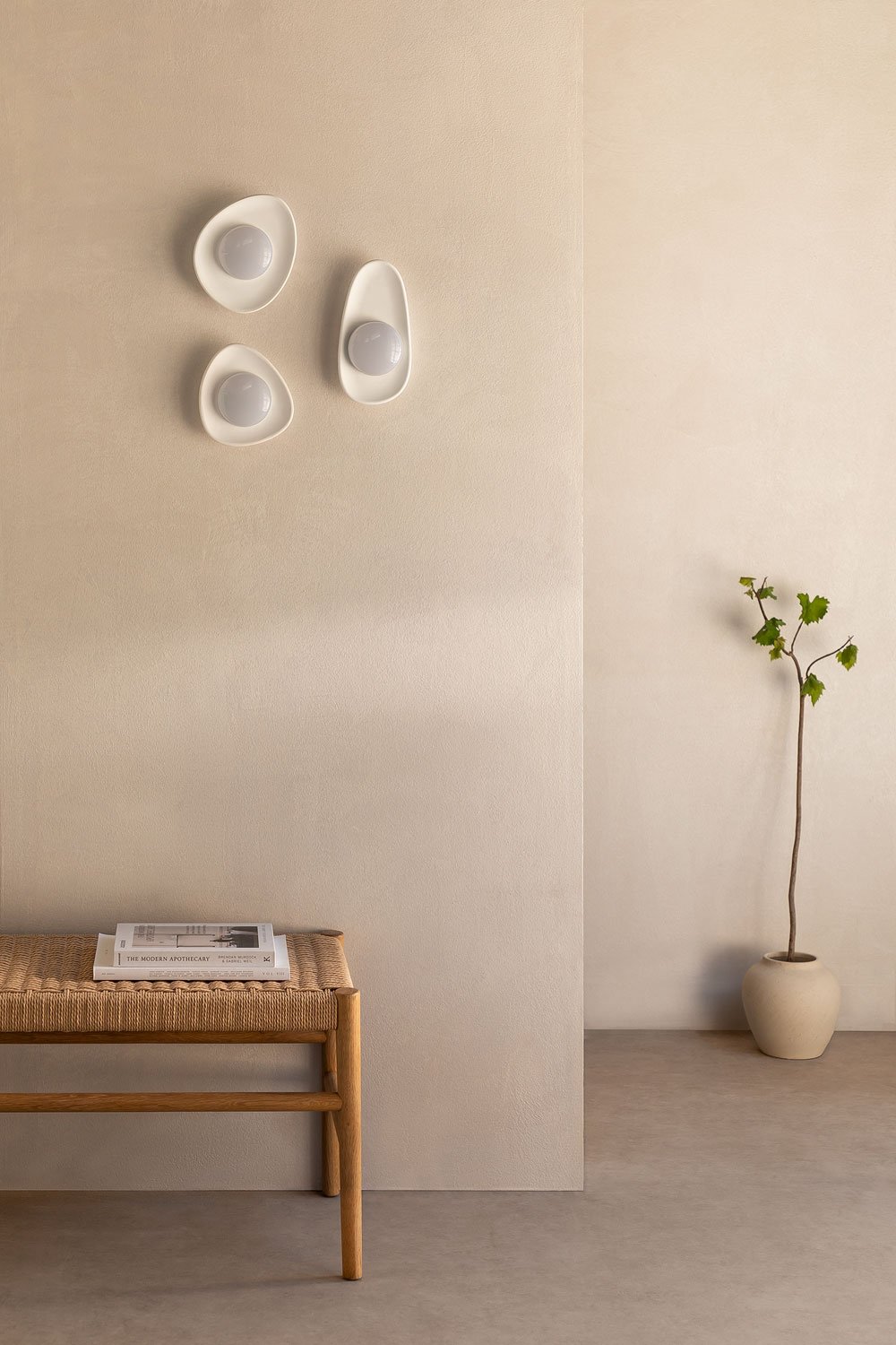Set di 3 applique a LED in gesso Givert