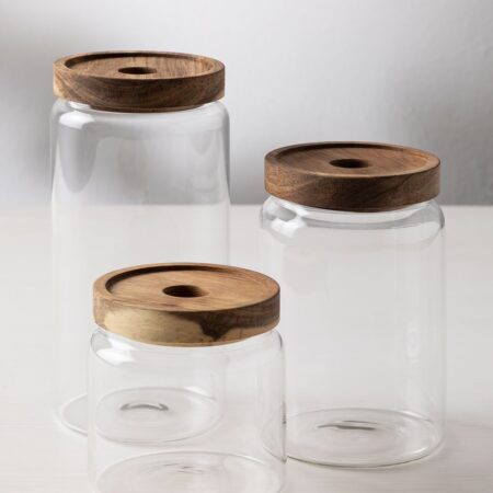 Set di 3 vasetti di vetro Anwas