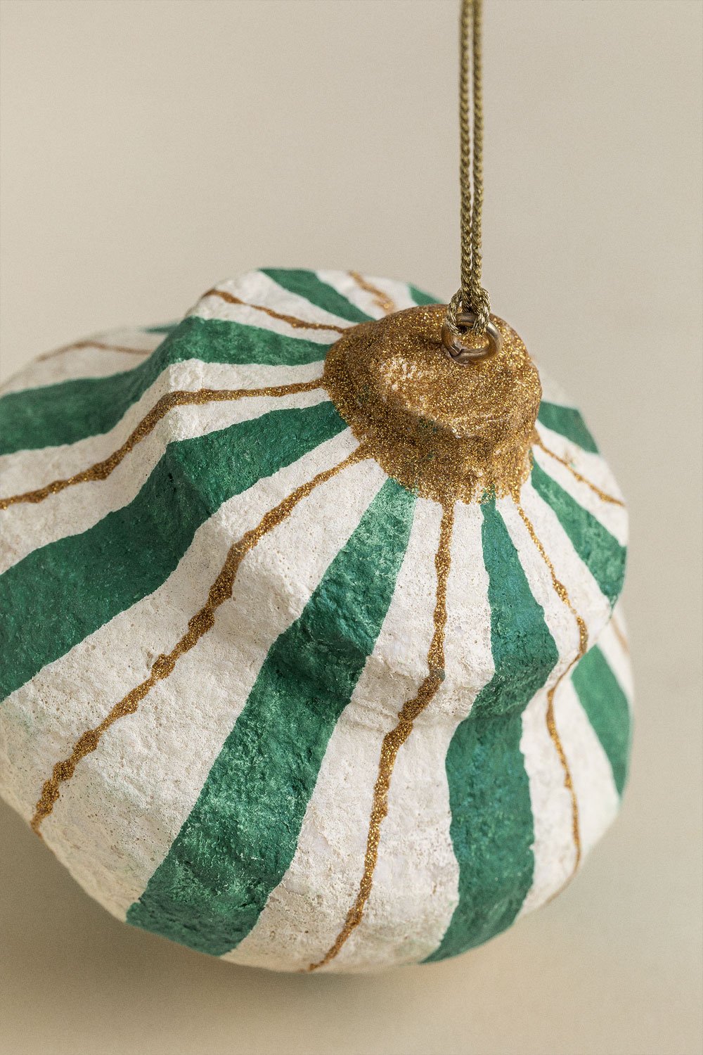 Set di 3 Decorazioni Natalizie Fatte a Mano in Cartapesta Mogens