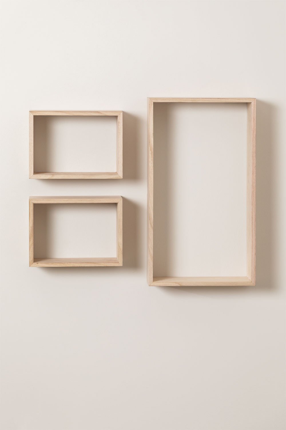 Set di 3 mensole da parete in legno Ayale