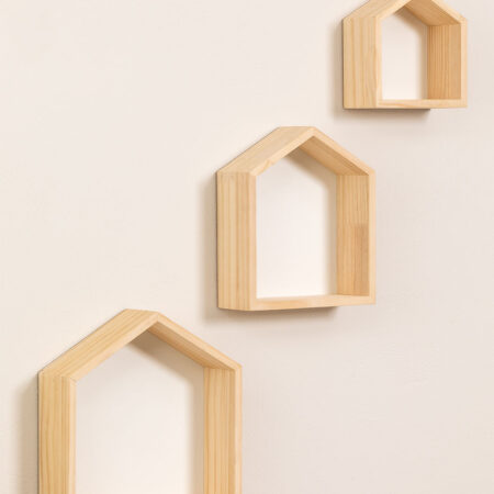 Set di 3 Mensole da parete in legno di pino Menlo Kids