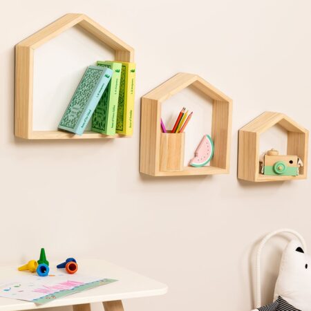 Set di 3 Mensole da parete in legno di pino Menlo Kids