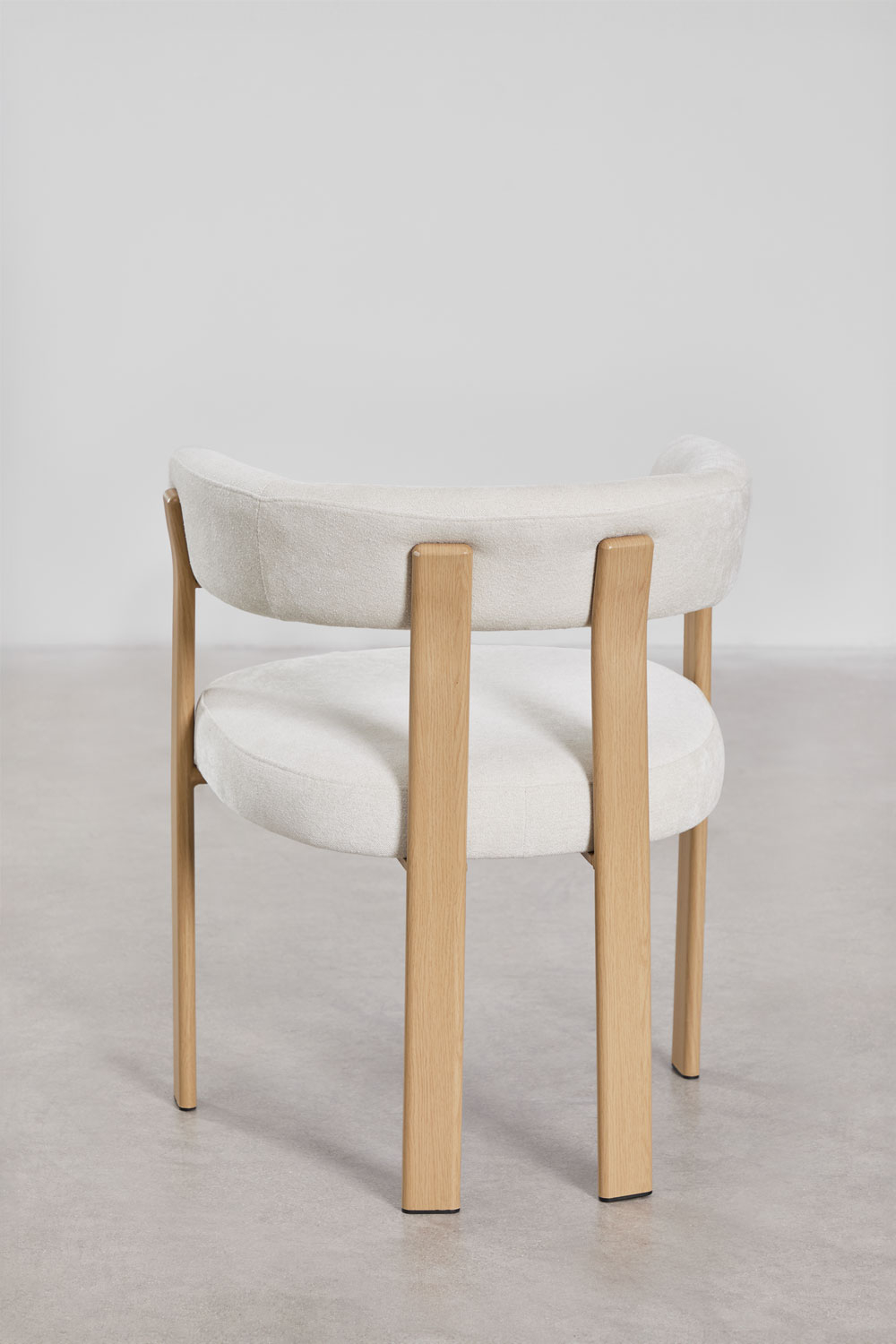 Set di 4 sedie da pranzo con braccioli in tessuto chenille Jolie