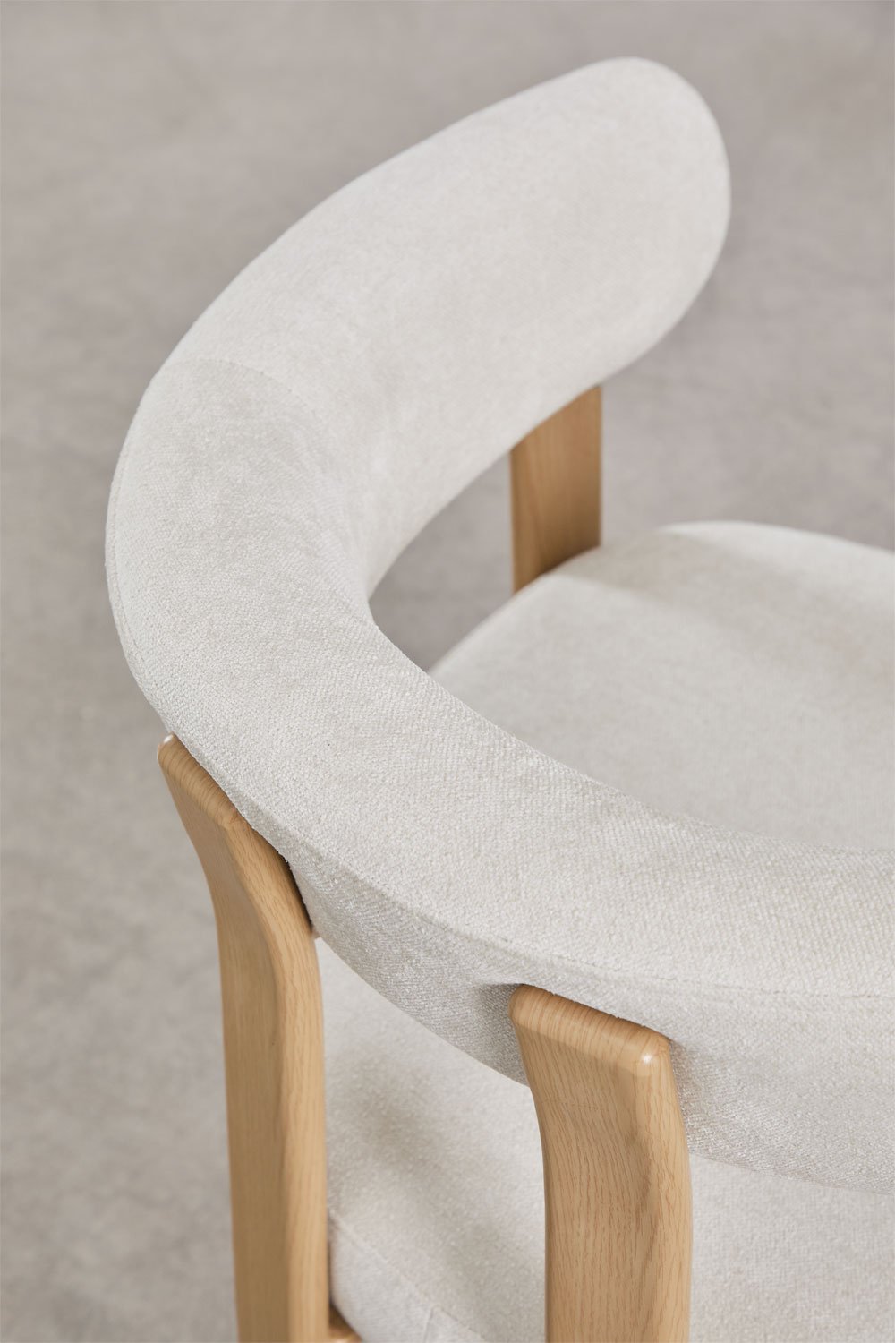 Set di 4 sedie da pranzo con braccioli in tessuto chenille Jolie