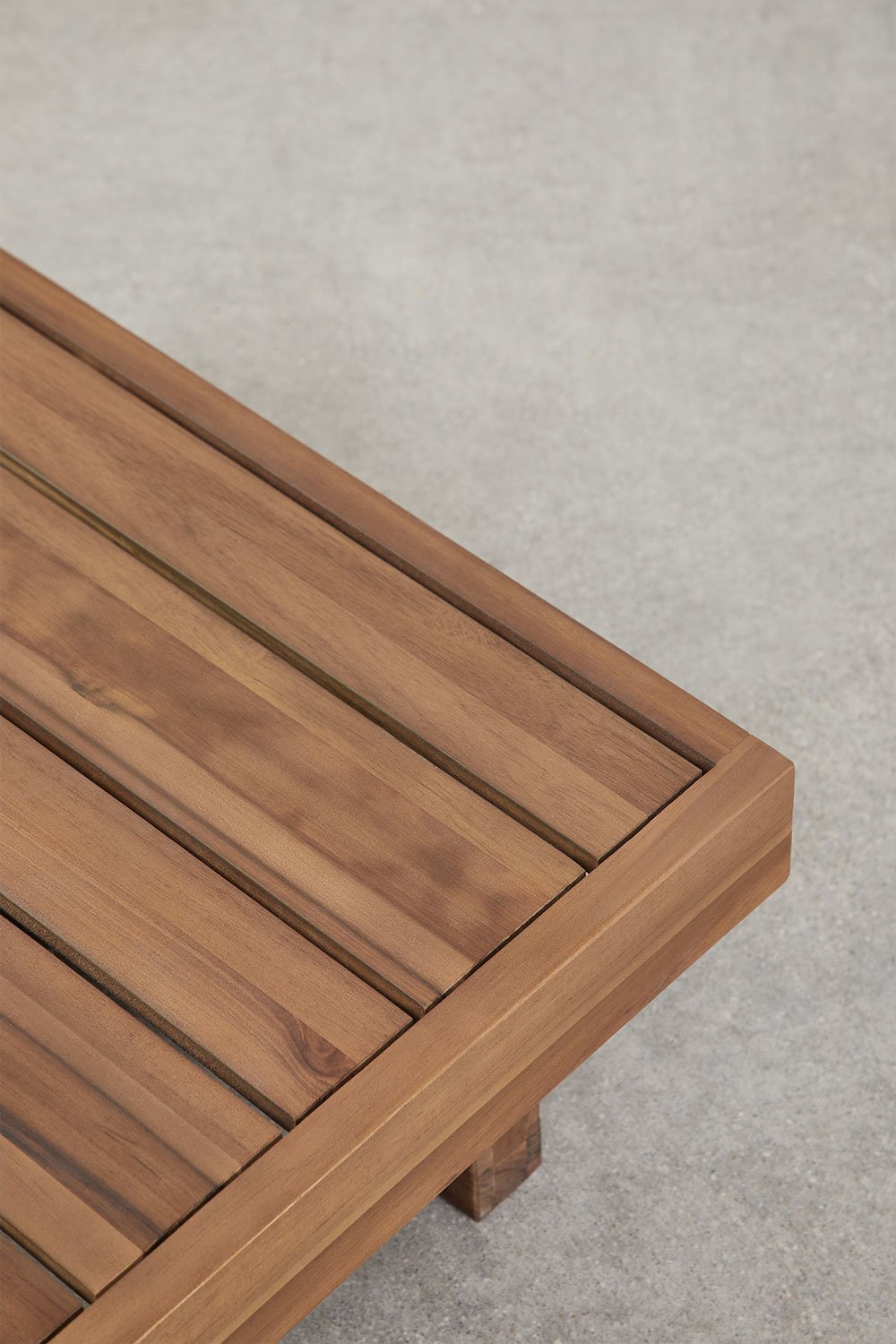 Set di divani modulari Dailin da 4 pezzi con 2 poltrone angolari e tavolino in legno di acacia