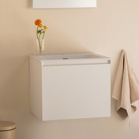 Set mobili da bagno in legno Macrae con lavabo integrato