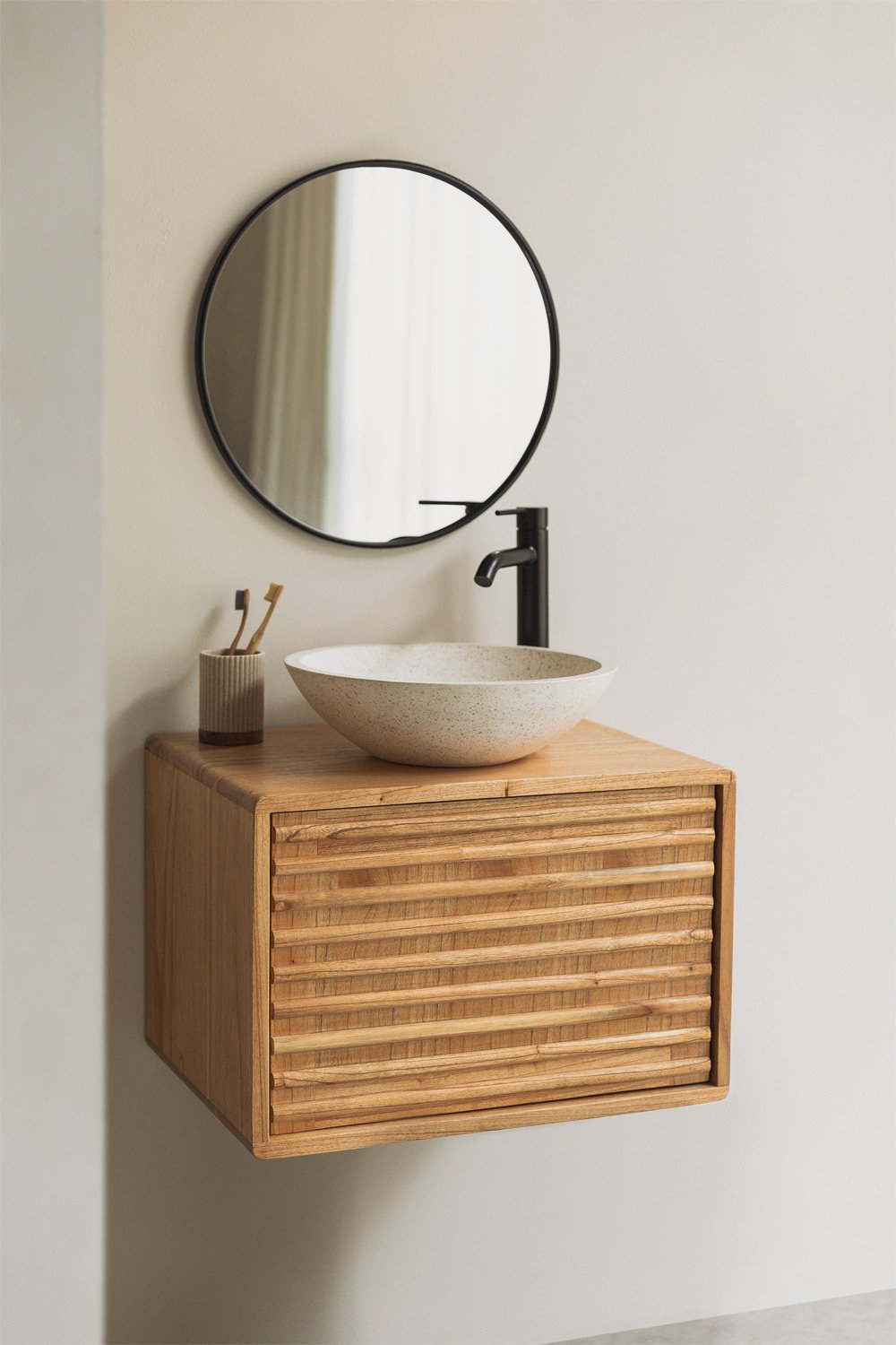 Set di mobili da bagno sospesi in legno Deleyna