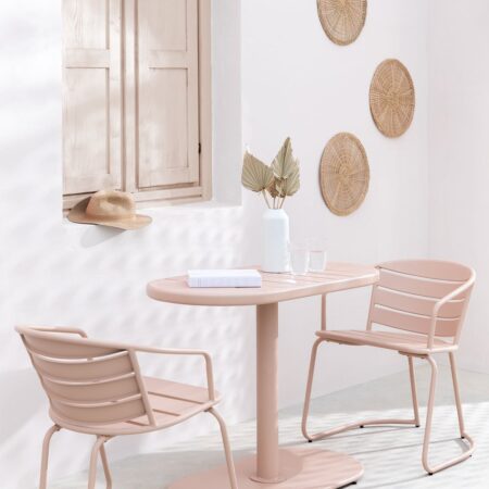 Set di tavolo ovale e 2 sedie da giardino Janti