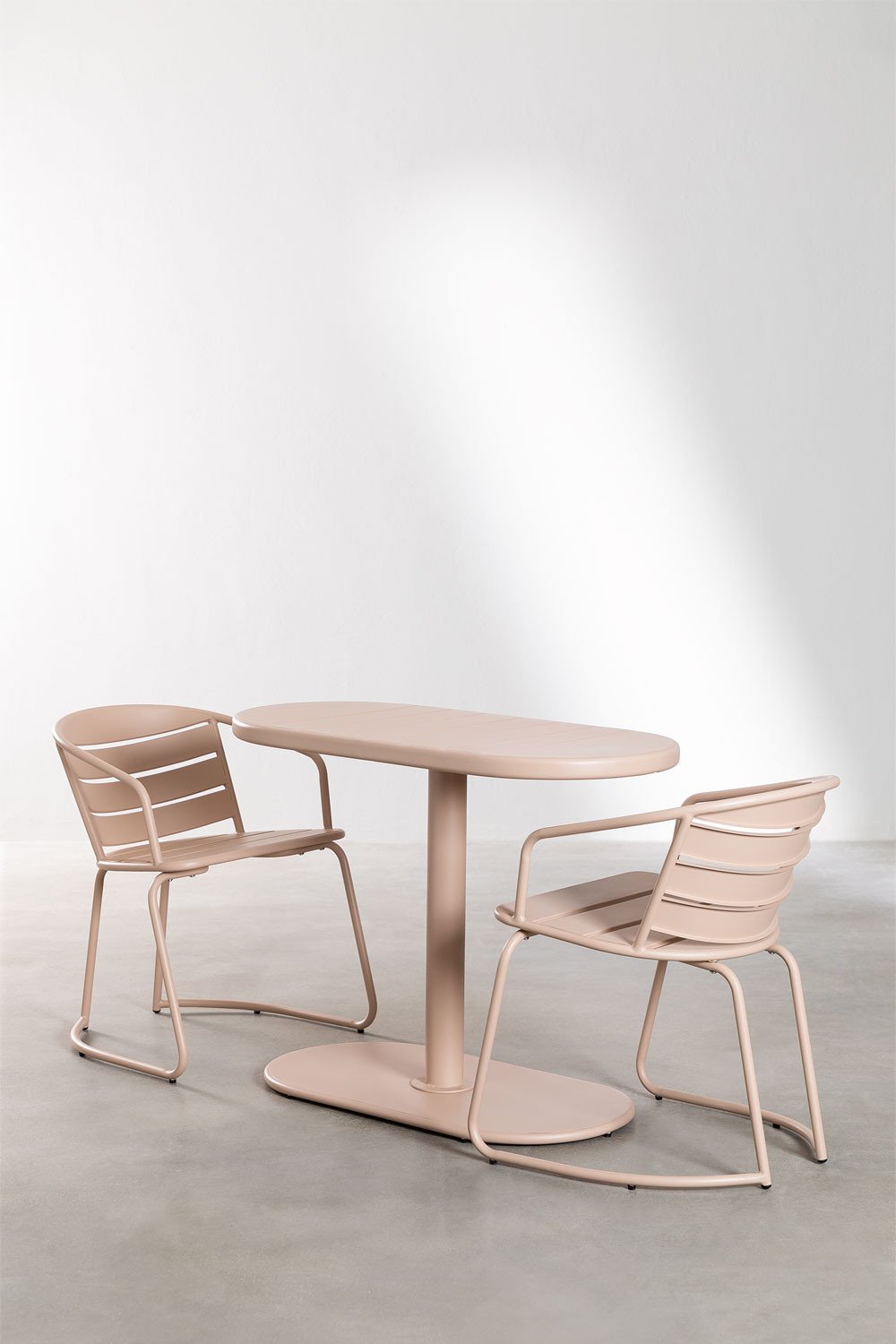 Set di tavolo ovale e 2 sedie da giardino Janti