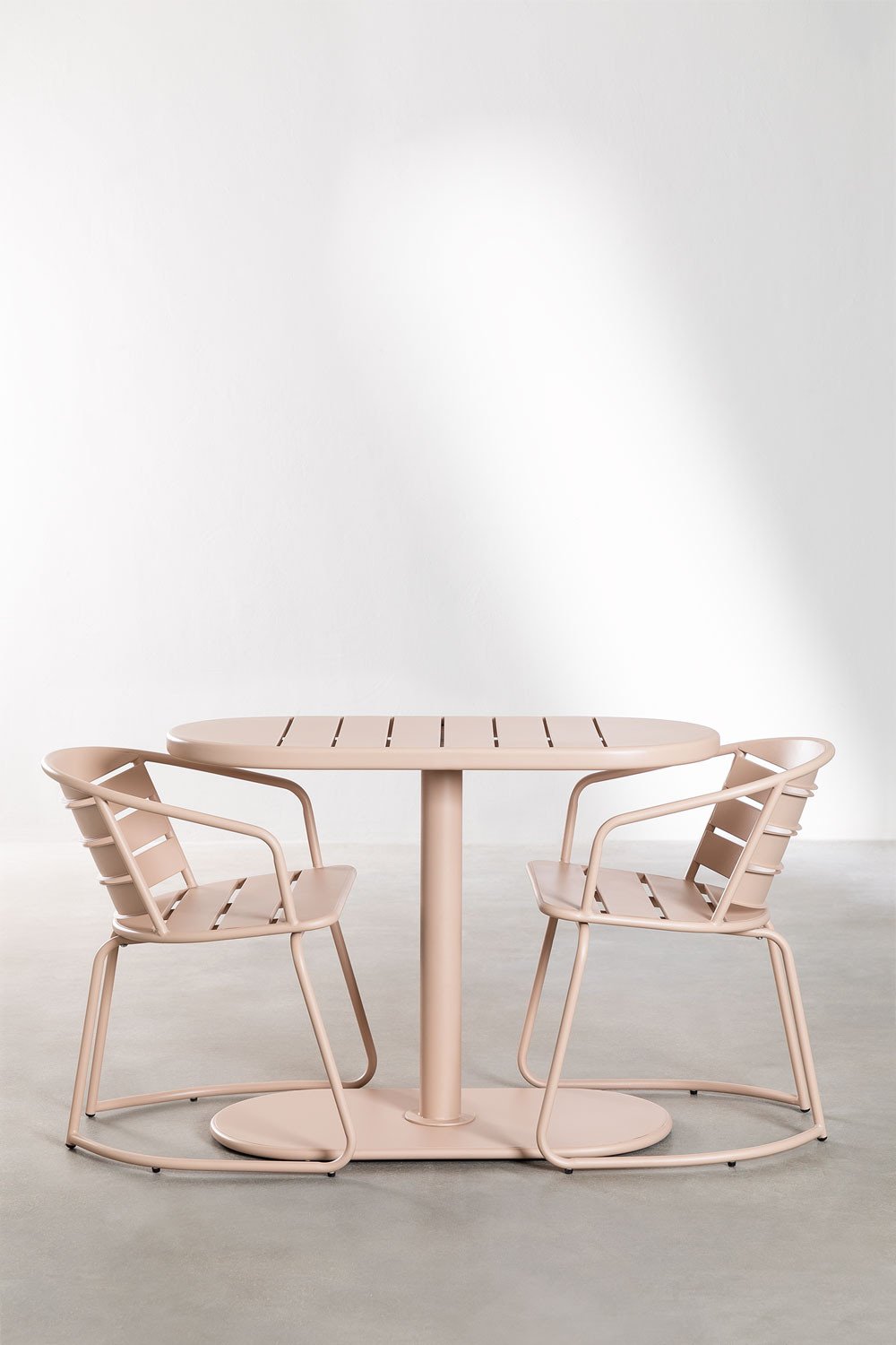 Set di tavolo ovale e 2 sedie da giardino Janti