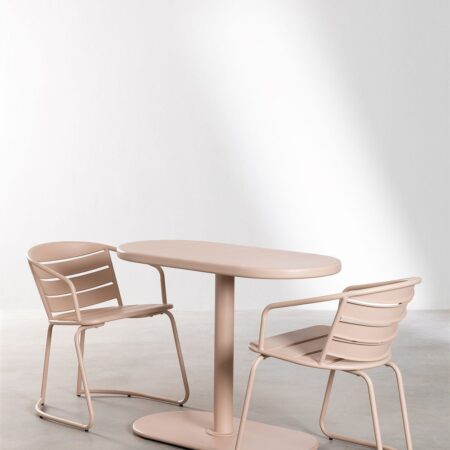 Set di tavolo ovale e 2 sedie da giardino Janti