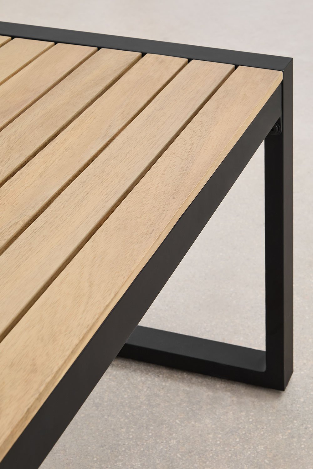 Set da giardino composto da divano a 2 posti e tavolino in alluminio e legno di acacia 110x55 cm Lipov