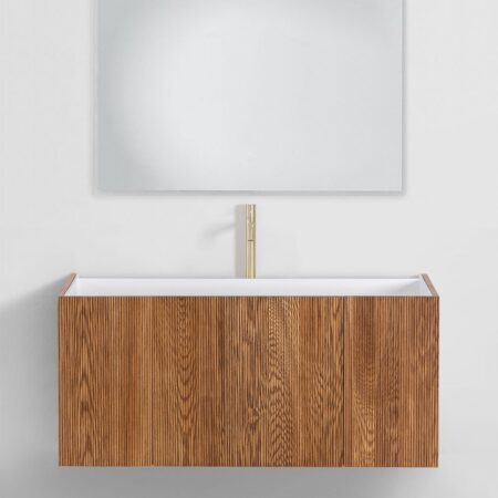 Set di mobili da bagno in legno con lavabo integrato Fiore