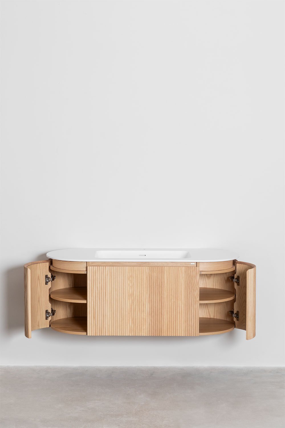 Set mobili da bagno in legno Carsone con lavabo integrato