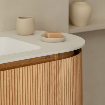 Set mobili da bagno in legno Carsone con lavabo integrato