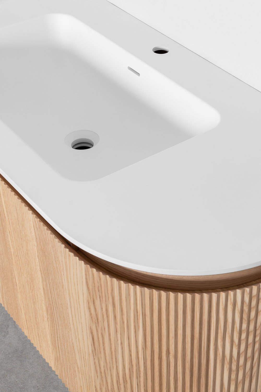 Set mobili da bagno in legno Carsone con lavabo integrato